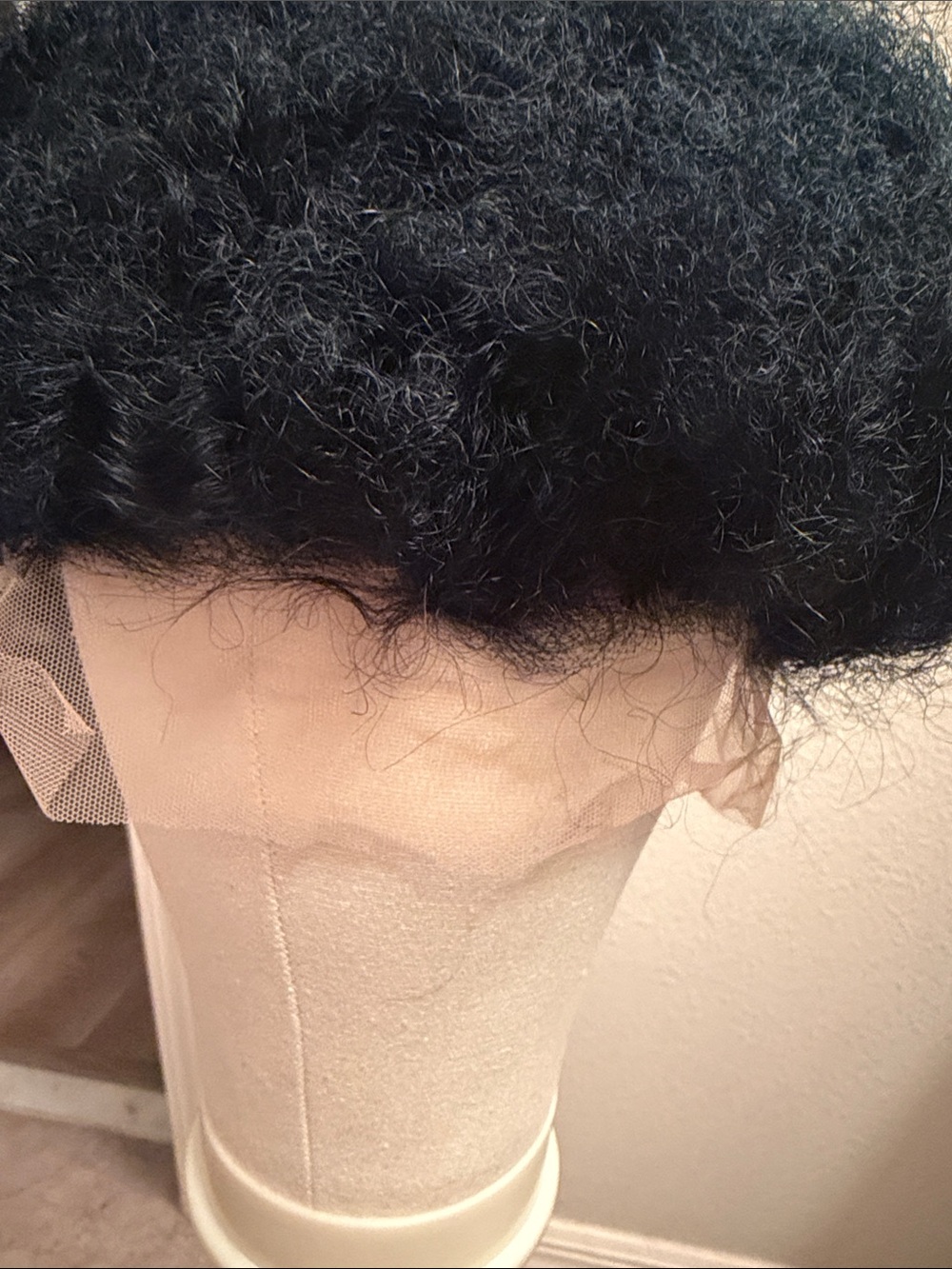 Black Afro Curly Lace Front Wig - Non-Branded human hair Afro soft